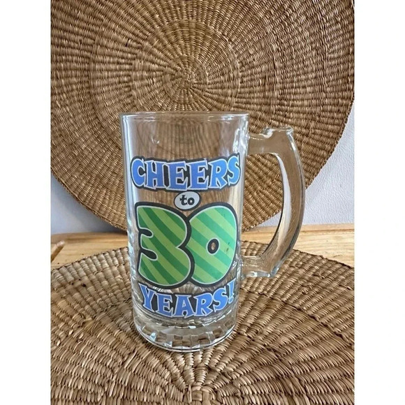 Cheers to 30 Years Glass beer stein - Picture 1 of 6